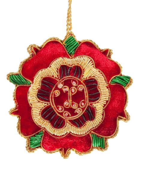 tudor rose christmas ornament